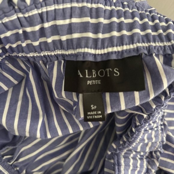 Talbots Women's Size Small Petite Blue/White Stripe Modern Poplin Midi Skirt - Picture 3 of 5